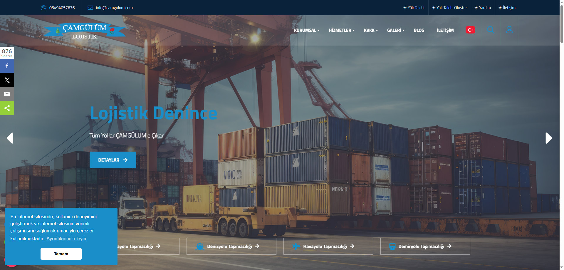 Çamgülüm Logistics: High-Performance Corporate Website Designed with Custom PHP-Based CMS